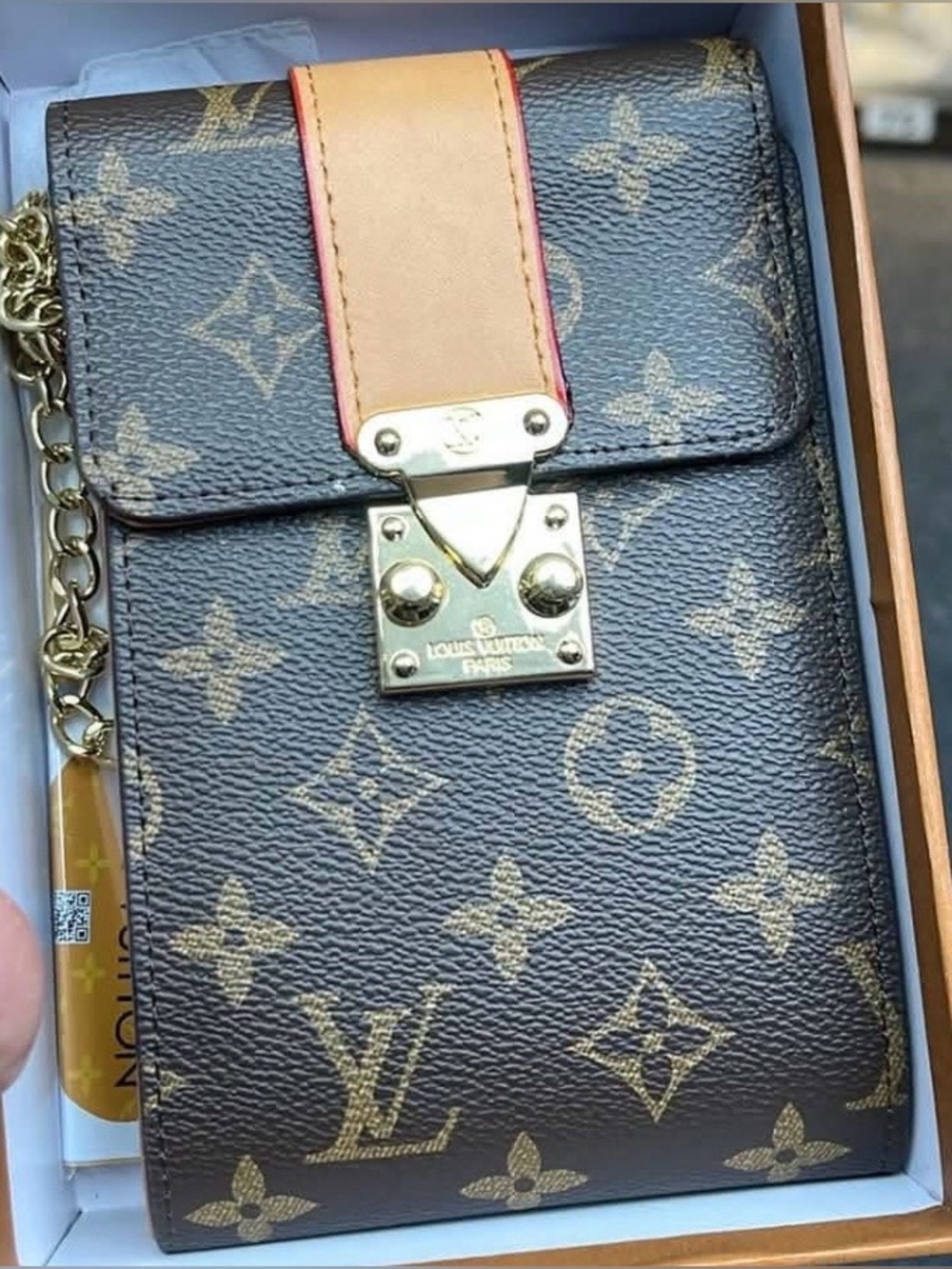 Brown Monogram Crossbody Phone Pouch